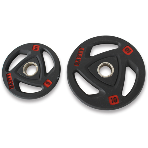 DP-08高档采标三孔彩色包胶手抓杠铃片批发大图展示1